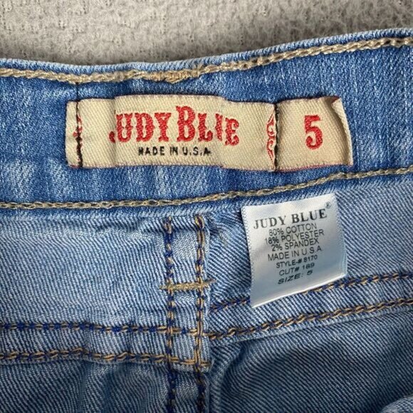 Judy Blue Women's size 5 Blue Keeley Jeans High Rise Button Fly Skinny Raw Hem - Picture 3 of 12